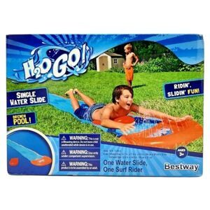 Bestway H20 GO! Single Water Slide, Drench Pool,1 Surf Rider 18" Feet Age 3+~New